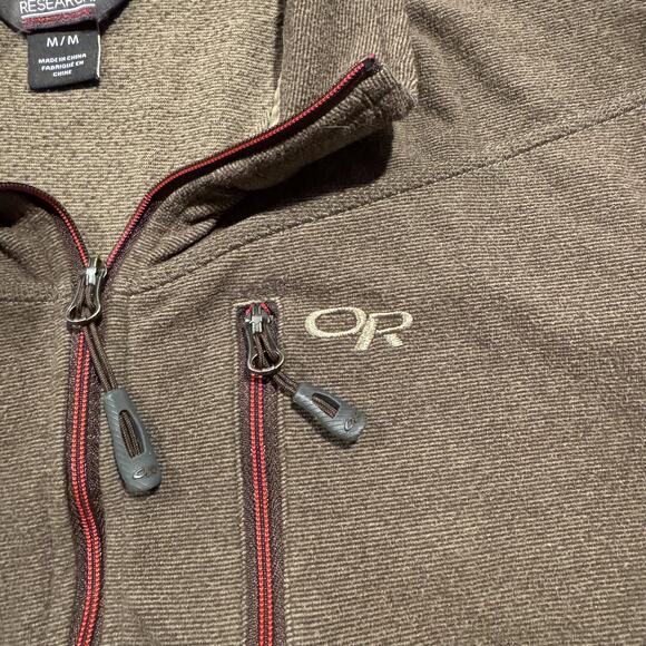 Outdoor Research Pullover Sweater 1/4 Zip Outdoor Gorpcore Brown Medium Flaw - Picture 4 of 8